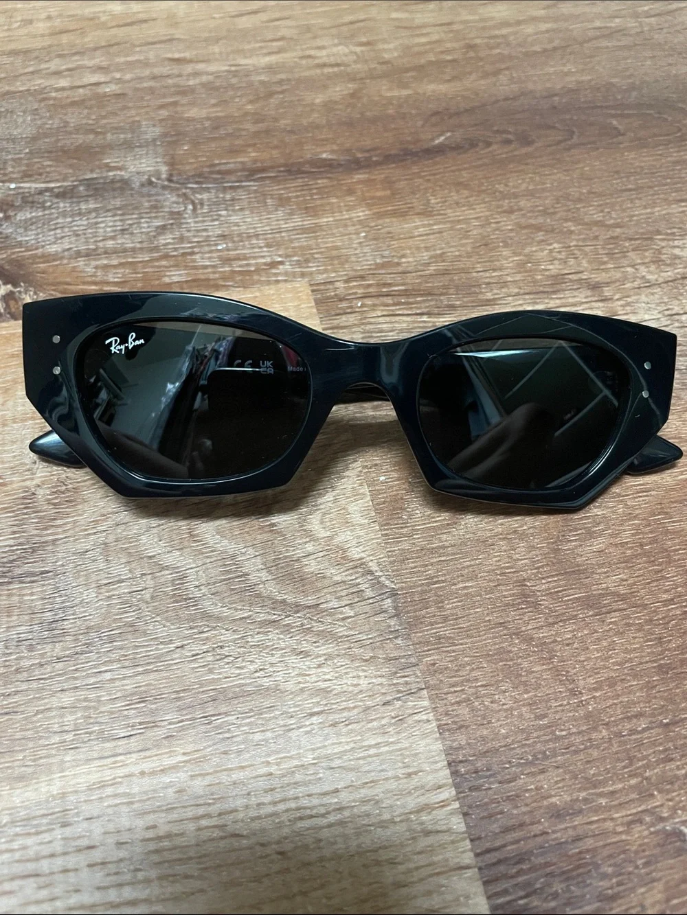 Ray-Ban Women’s Black Geometric Cat-Eye Sunglasses